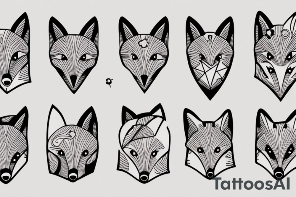 cute fox tattoo idea