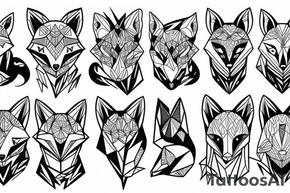 cute fox tattoo idea