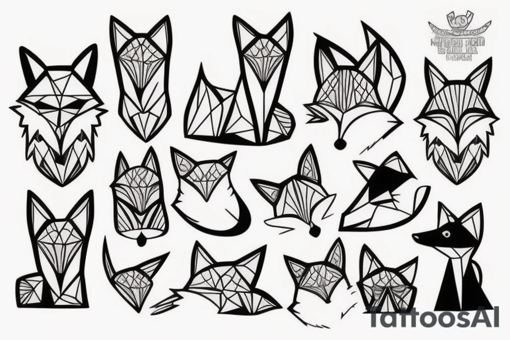 cute fox tattoo idea