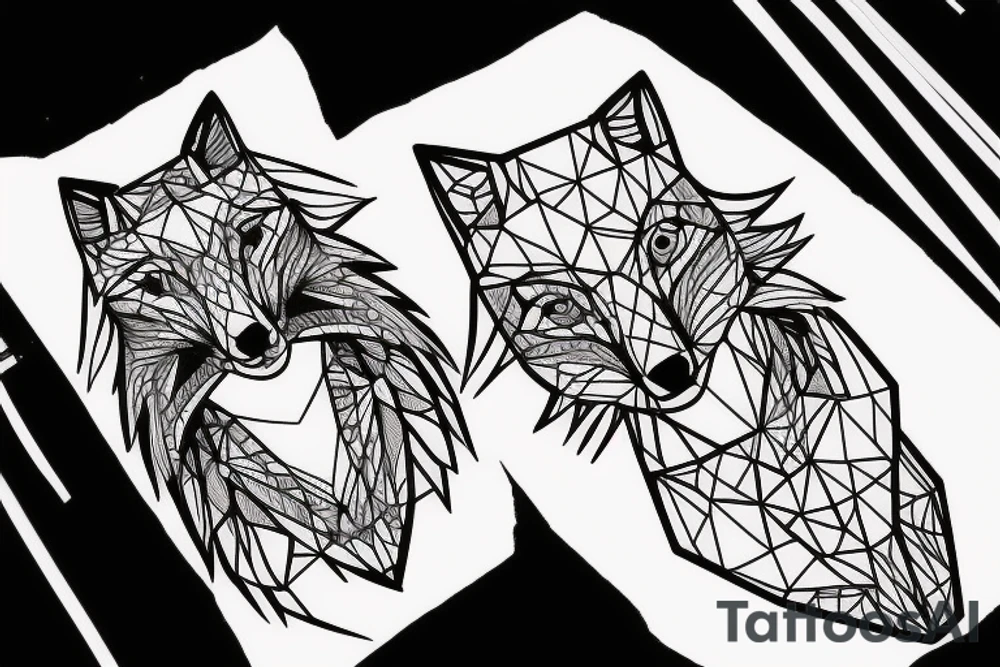 cute fox sits in cage and looking through it tattoo idea