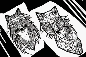 cute fox sits in cage and looking through it tattoo idea