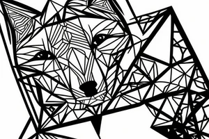 cute fox sits in cage and looking through it tattoo idea