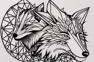 cute fox sits in cage and looking through it tattoo idea