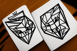 small fox sits in cage and looking through it tattoo idea