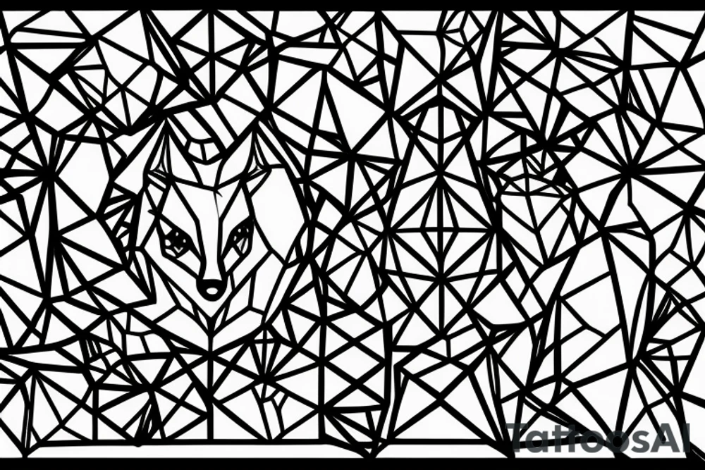 small fox sits in cage and looking through it tattoo idea