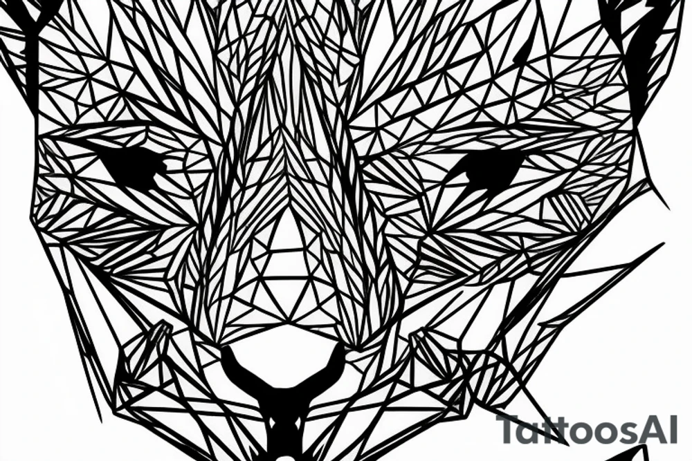 small fox sits in cage and looking through it tattoo idea