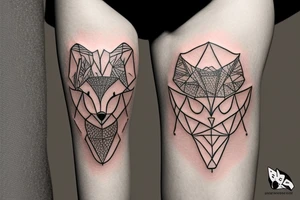 small fox sits in cage and looking through it tattoo idea