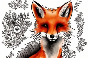 small fox sits in cage and looking through it tattoo idea