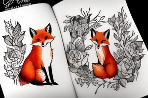 small fox sits in cage and looking through it tattoo idea