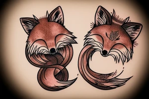 small fox sits in wooden cage tattoo idea