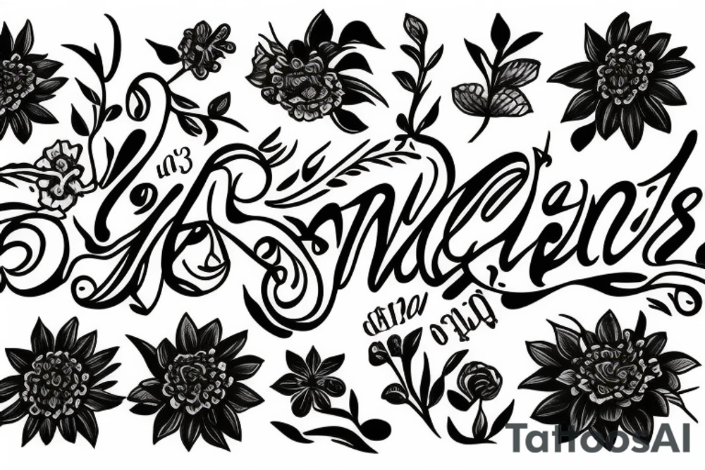 number 3 with flowers tattoo idea