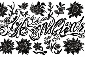 number 3 with flowers tattoo idea