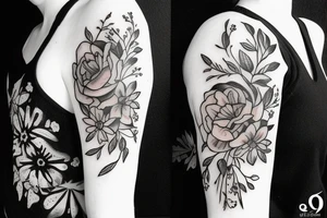 number 3 with flower tattoo idea