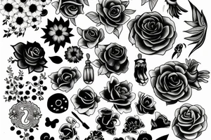 number 3 with flower tattoo idea