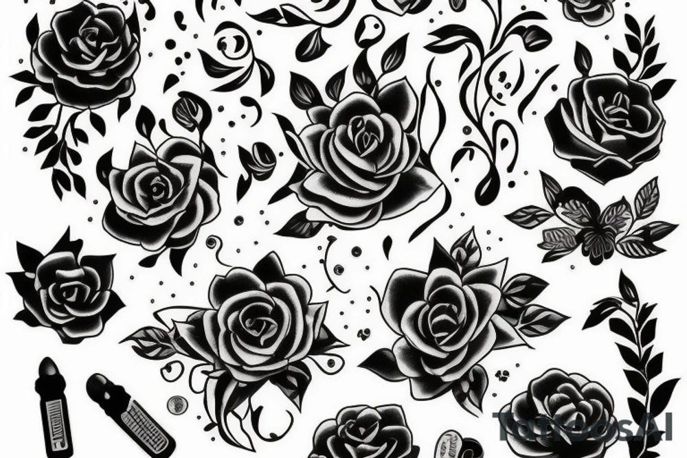 number 3 with flower tattoo idea