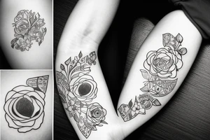 number 3 with flower tattoo idea