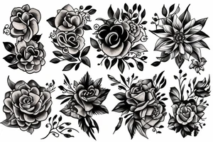 number 3 with flower tattoo idea