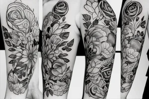 number 3 with flower tattoo idea