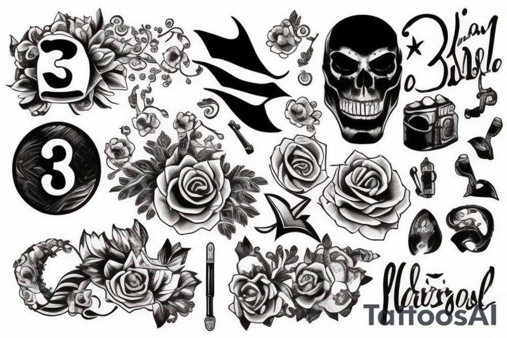 number 3 tattoo idea