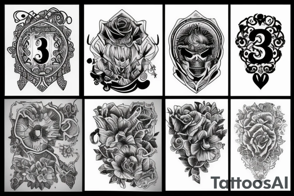 number 3 tattoo idea