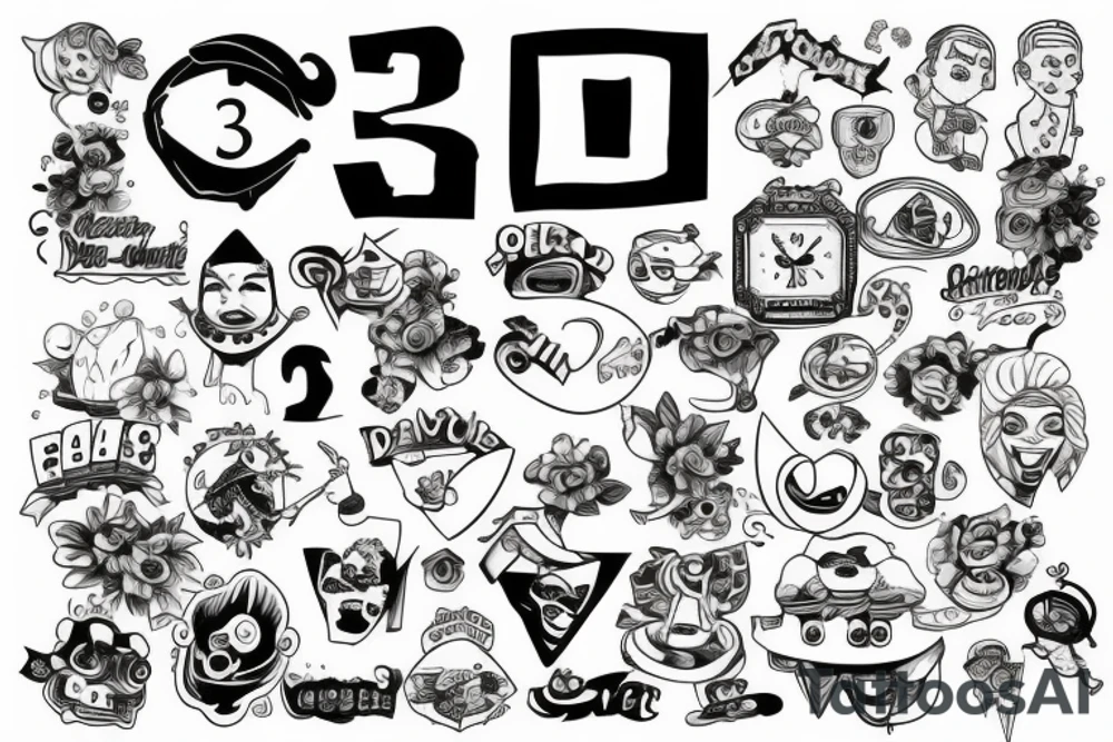 number 3 tattoo idea
