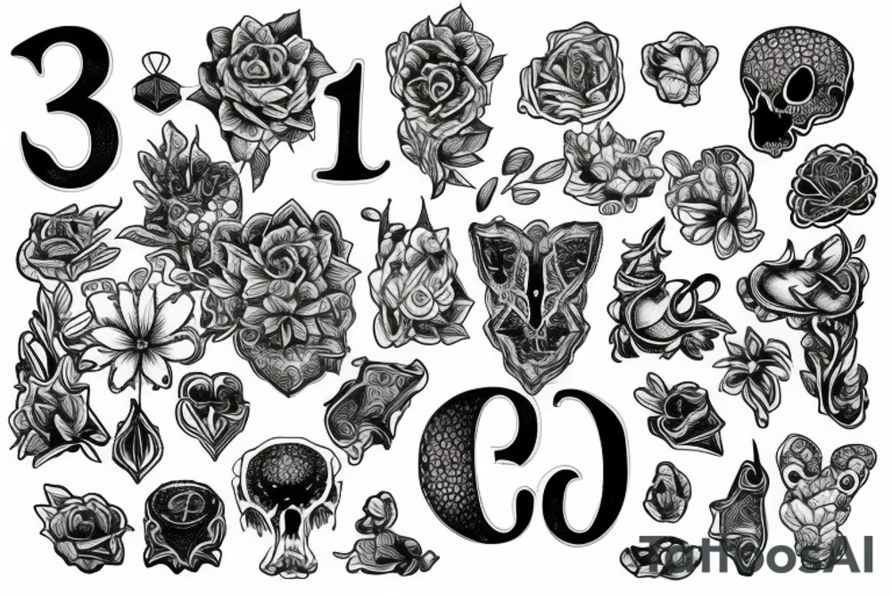 number 3 tattoo idea
