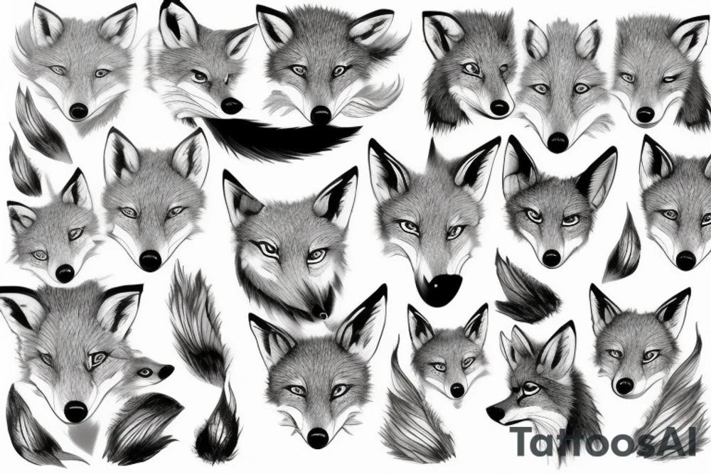 eyes of a fox with number 3 tattoo idea