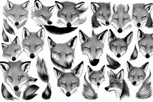 eyes of a fox with number 3 tattoo idea