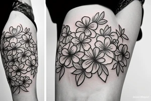 number 3 with flowers tattoo idea