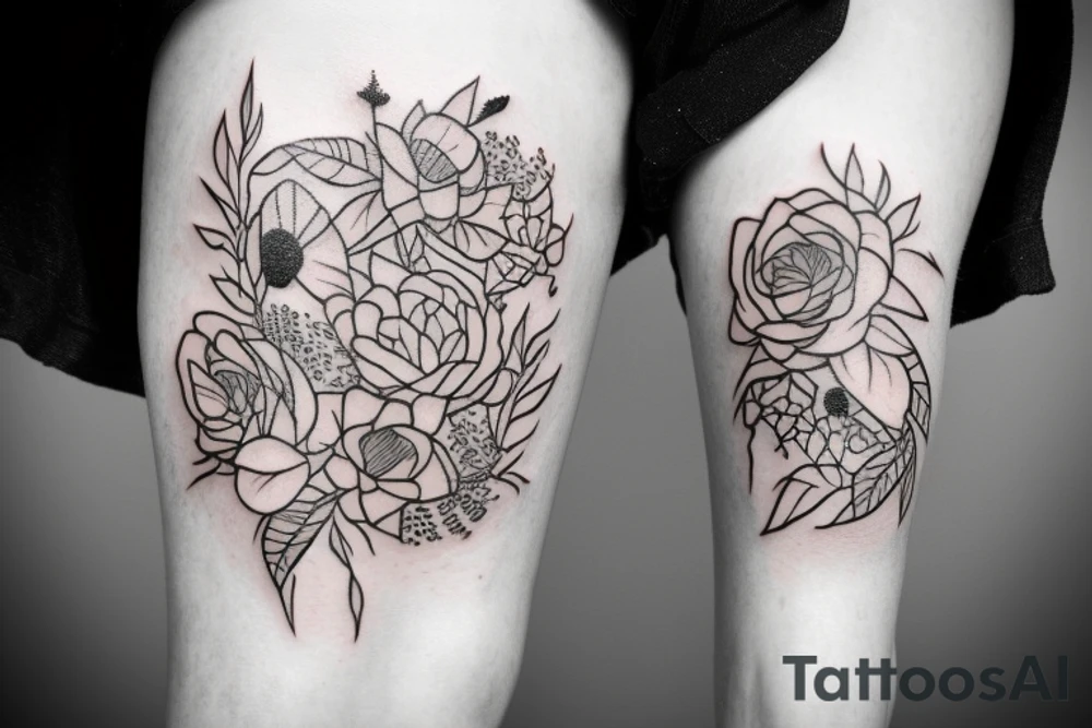 number 3 with flowers tattoo idea