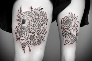 number 3 with flowers tattoo idea