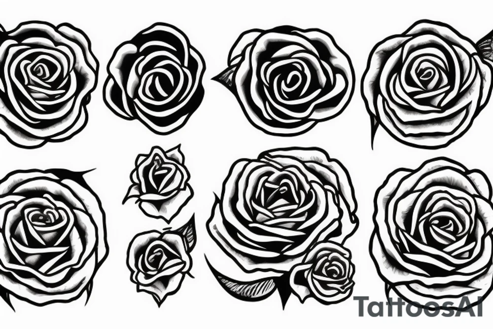 number 3 with rose tattoo idea
