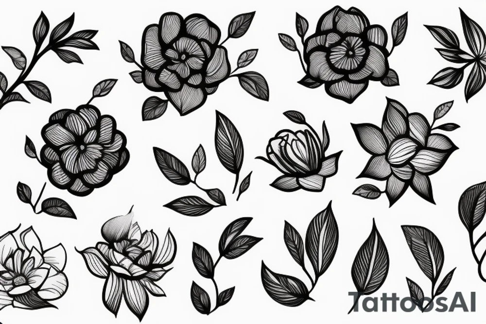 3 lines in a flower tattoo idea