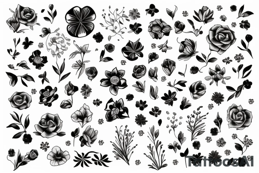 3 flower tattoo idea