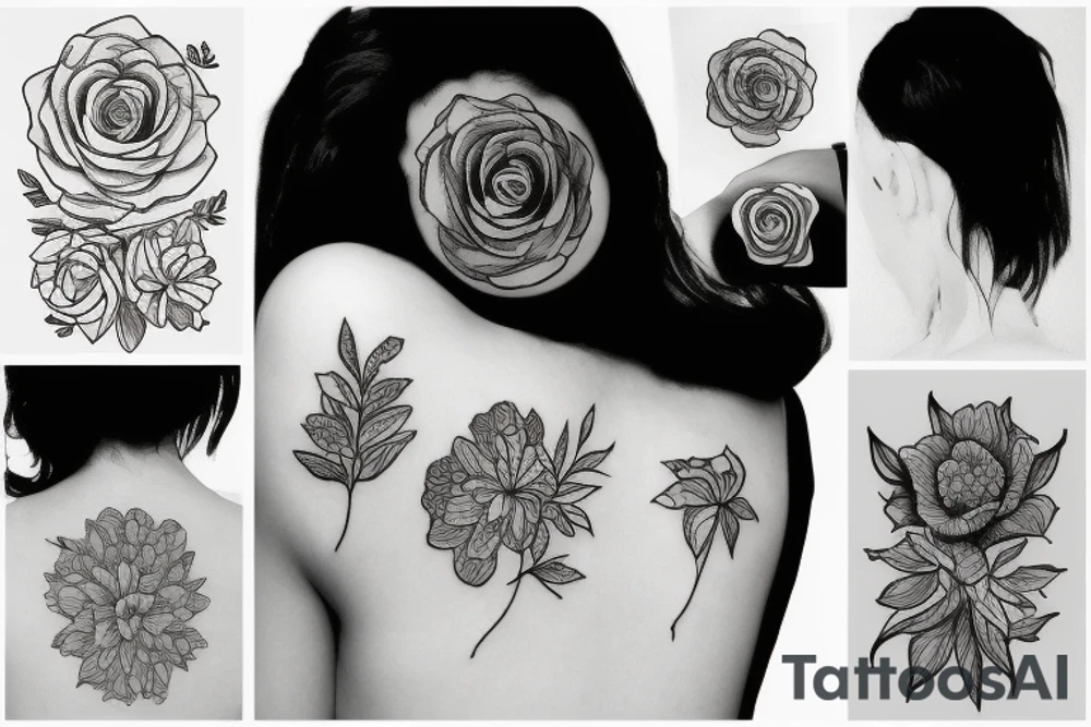 3 flower tattoo idea