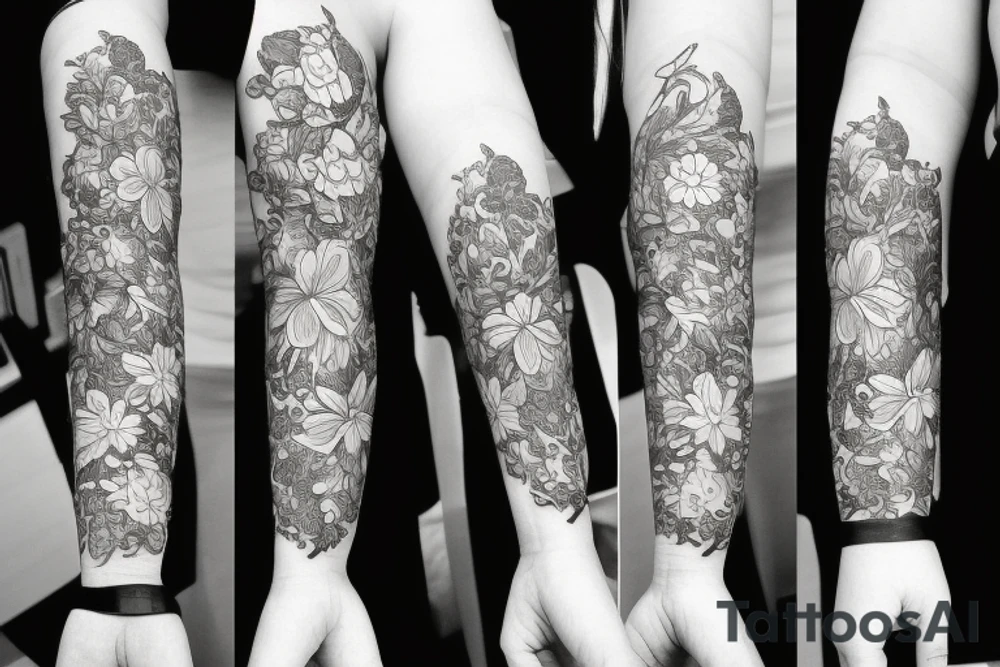 3 flower tattoo idea