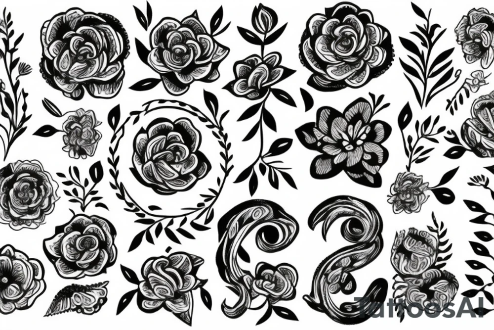 3 flower tattoo idea