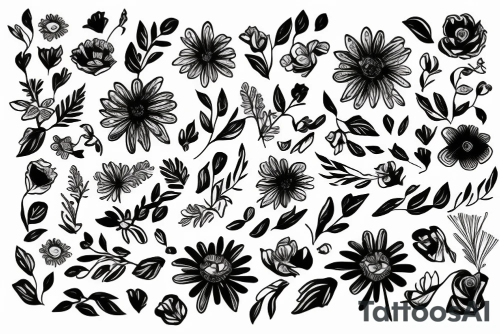 3 flower tattoo idea