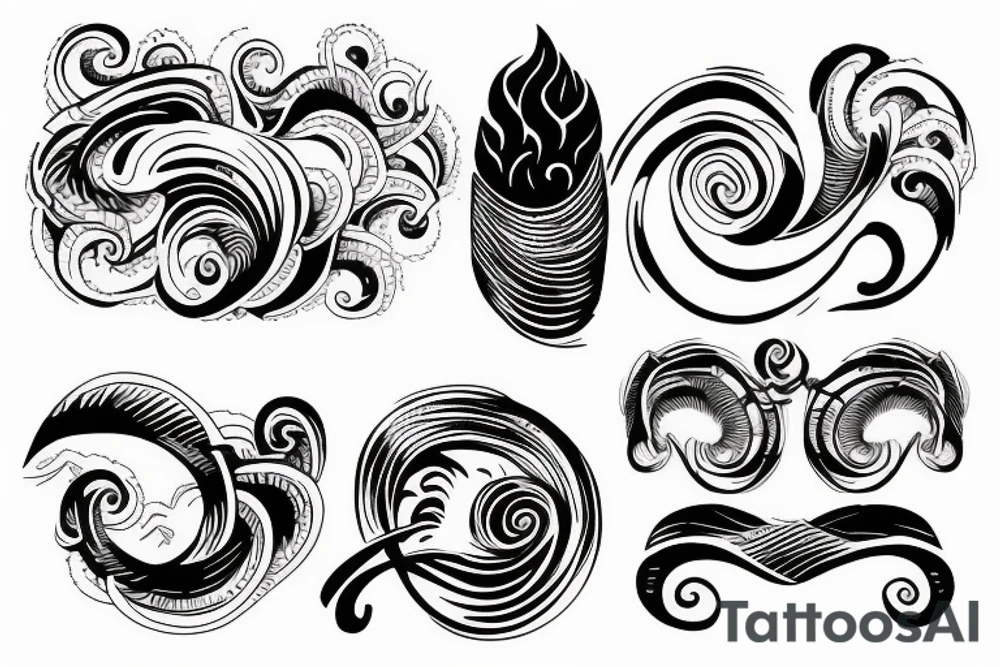 tidal wave for a bracelet style tattoo idea