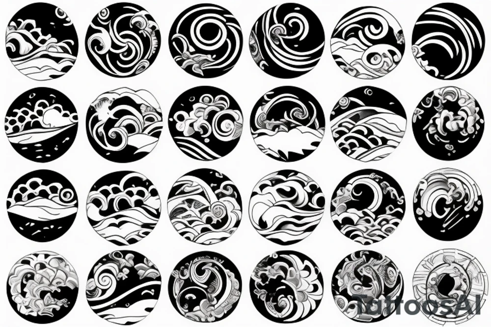 tidal wave for a bracelet style tattoo idea