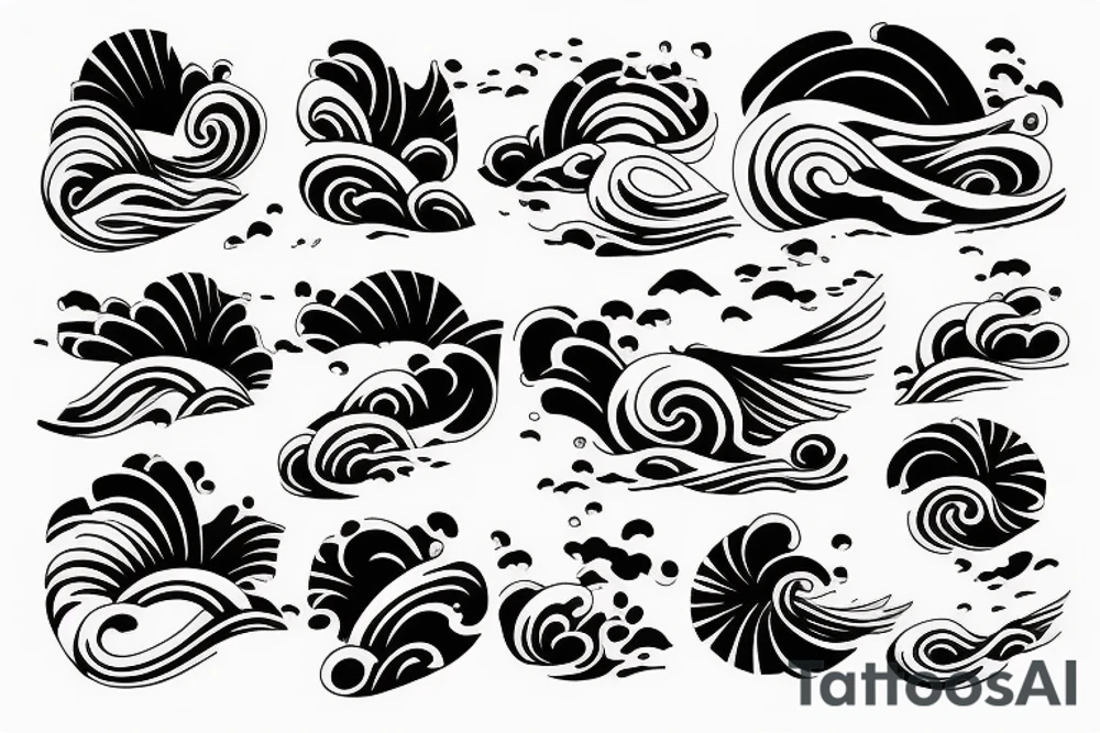tidal wave for a bracelet style tattoo idea