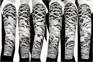 waves with snow flowers tattoo idea