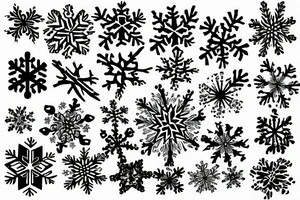 waves with snowflakes tattoo idea
