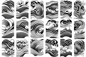 waves with icicles tattoo idea