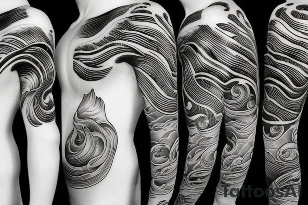 ocean tidal wave water tattoo idea