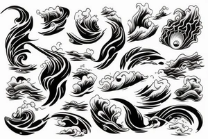 ocean tidal wave water tattoo idea