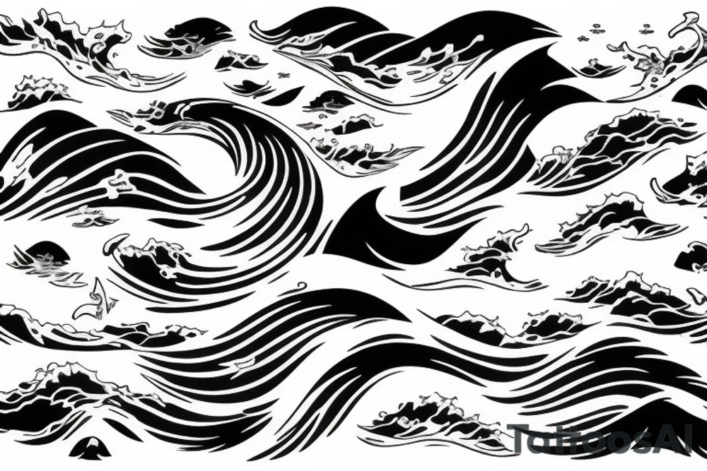 ocean tidal wave water tattoo idea