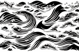 ocean tidal wave water tattoo idea