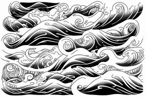 ocean tidal wave water tattoo idea