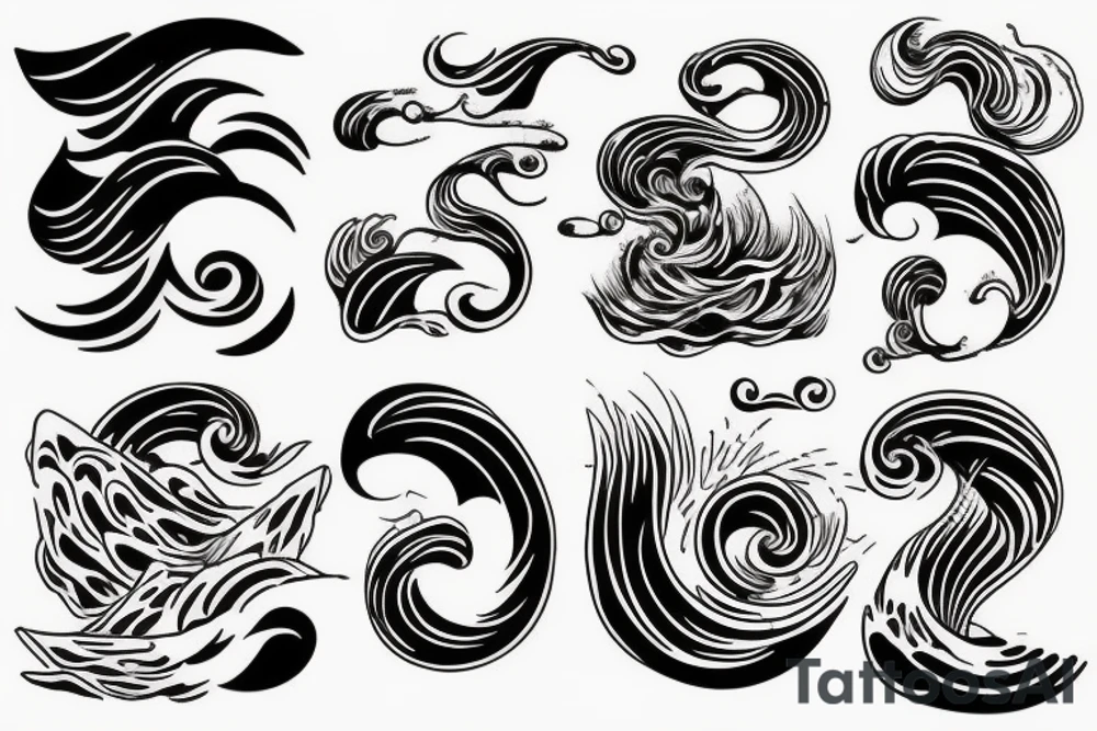 ocean tidal wave water tattoo idea